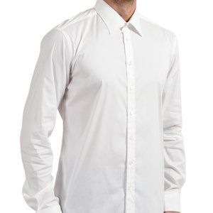 Malo Men's White Stretch Long Sleeve Dress Shirt